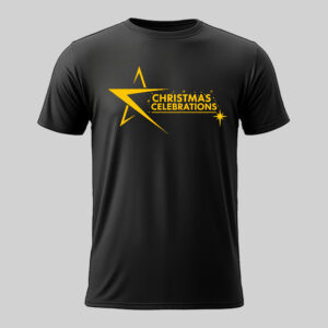 Christmas Celebrations – Gold Print T-Shirt