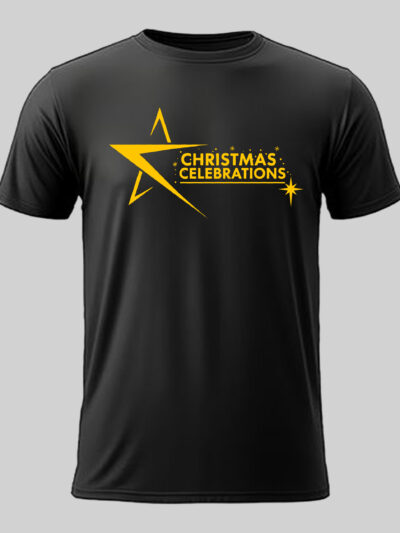 Christmas Celebrations – Gold Print T-Shirt