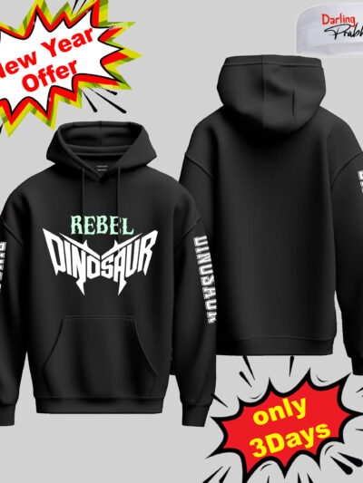 REBEL DINOSAUR Cotton Hoodie – Radium Printed Edition